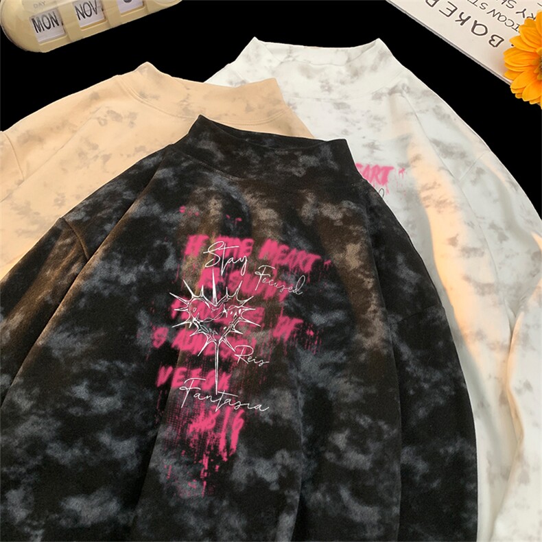 260克重磅扎染德绒半高领打底衫【有货】C403A-DR25520ZR-P25，男装T恤，电商C403A