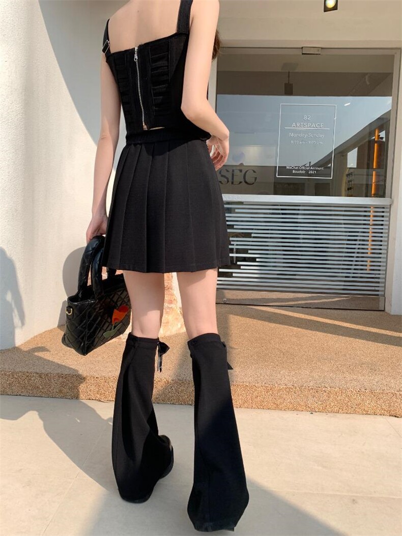 【LILILIN】22L1235原宿袜套百褶裙,女装其它,LILILIN