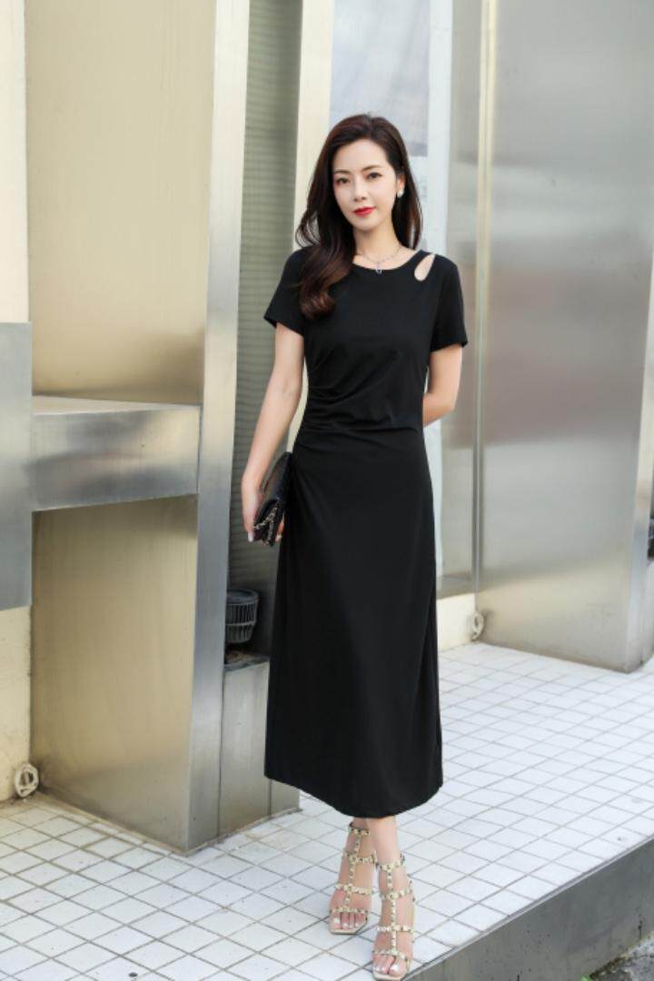 气质修身连衣裙，女装连衣裙，蓝芝衣秀