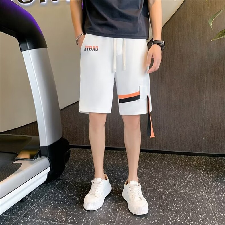 夏季男士时尚印花字母运动短裤INS港风休闲宽松直筒卫五分裤6607,男装牛仔裤,星座1116A-2（原606A-1）