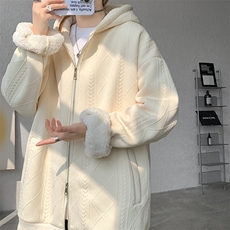 现货WY5528-P75特大码中性超厚北极绒双拉链开衫外套，男装卫衣，电商D232