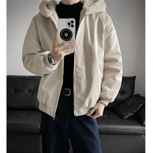 连帽座山雕pu皮棉服加绒皮毛领情侣装棉衣男装大码外套S529-特85图片