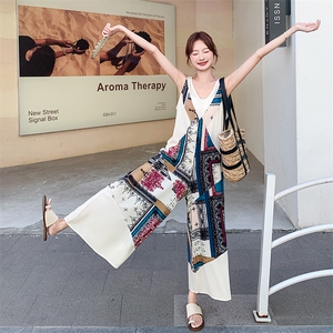 法式波西米亚风连体裤女2025年夏季新款韩系松弛感穿搭休闲阔腿裤图片