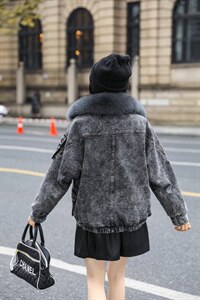 狐狸毛领牛仔外套！MLXL！现货！！图片