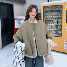 现货数据好两面穿羊羔毛内里夹克棉服派克服2C282-992P255K388，女装派克服，2C282