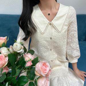 现货蕾丝刺绣连衣裙带腰带，女装连衣裙，Linda Jean