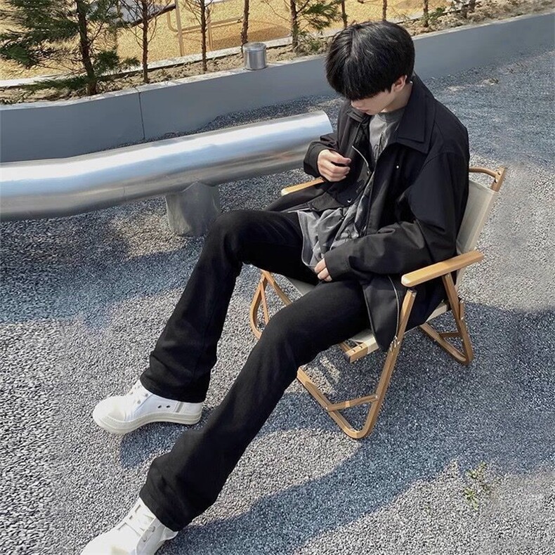 黑色cleanfit修身弹力牛仔裤男美式复古vibe裤子ZG507P42,男装牛仔裤,星座1112-1