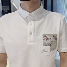 2025夏季主推款风个性潮贴布刺绣翻领POLO衫1019-特P48，男装Polo衫，电商D342