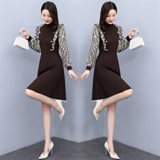 法式气质连衣裙女2022秋季新款时尚洋气减龄收腰显瘦高级感a字裙，女装连衣裙，韩美纤衣