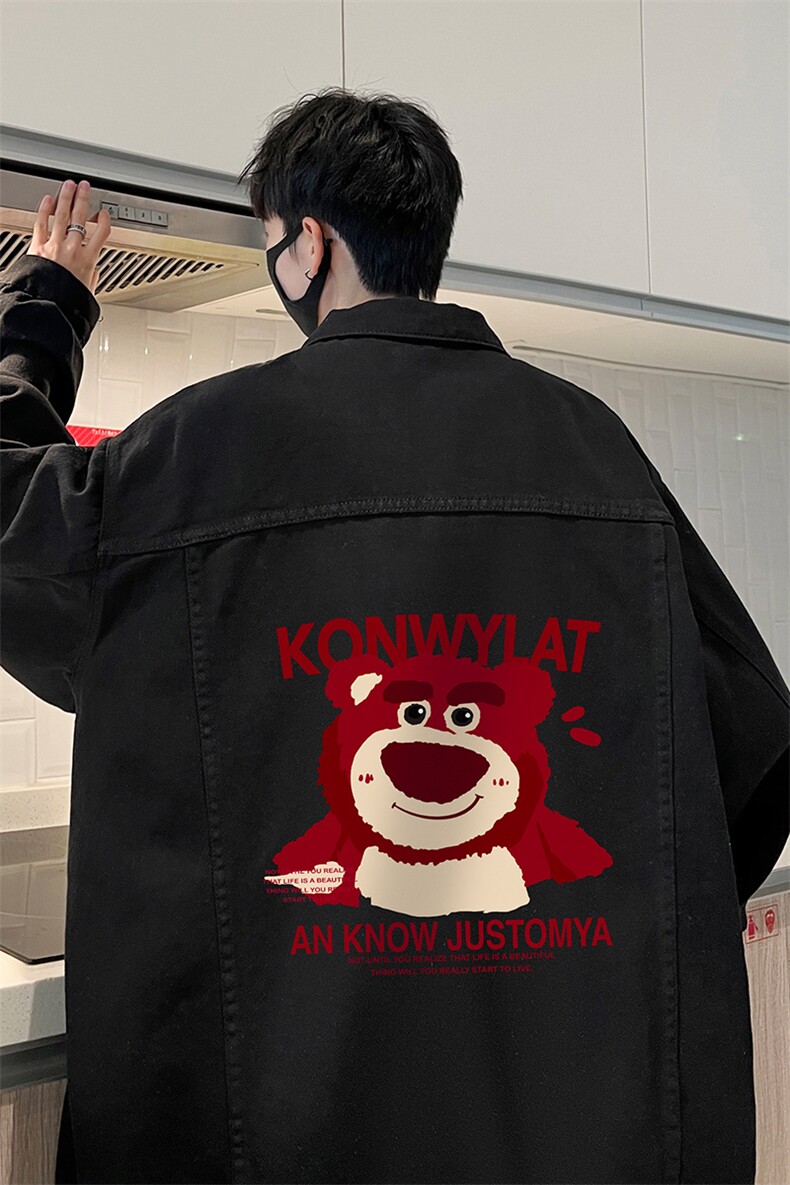 牛仔夹克男大码牛仔外套男茄克NJ77285-P60加绒款-P75,男装夹克,电商A040