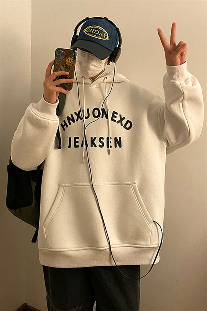 连帽卫衣男春款潮牌美式宽松大码上衣套头外套JK23110-P55控78,男装卫衣,星座605(原A050)
