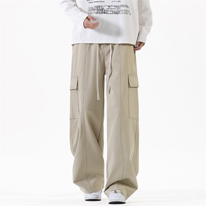 2025秋冬新款休闲男裤厚款直筒宽松松紧腰橡筋工装裤子潮3362-P43图片