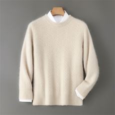 2025年秋季新款七针小麻花纹针织羊毛衫时尚休闲通勤百搭，男装羊毛衫，雅邦羊绒