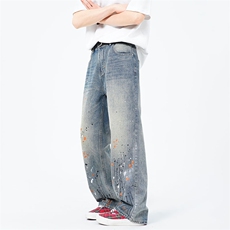 夏季新款泼墨牛仔裤K623P65，男装牛仔裤，电商A073