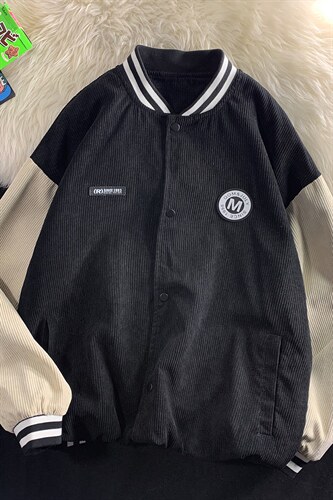 2022灯芯绒夹克外套港风宽松棒球服D201-DM94-P70，男装夹克，电商D321-1