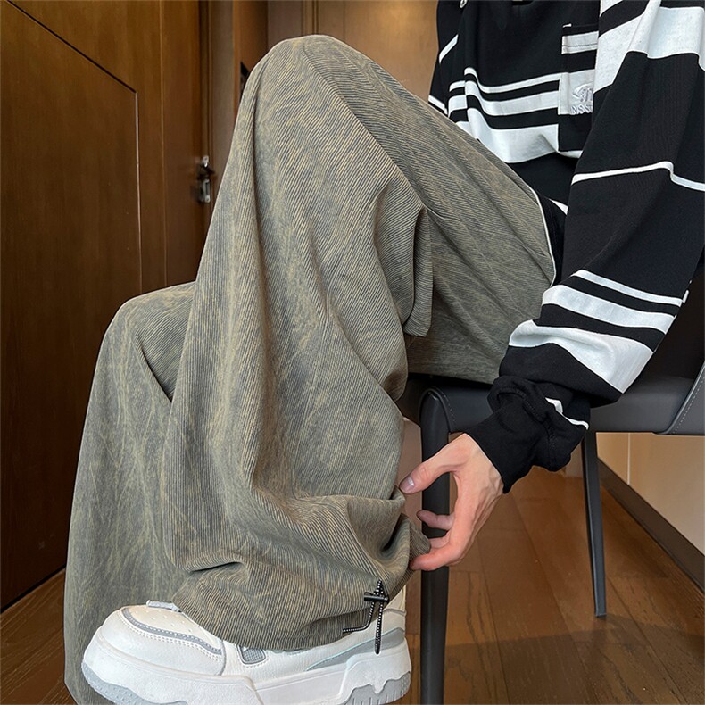 K566-P50M-6XL秋季大码宽松阔腿灯芯绒美式复古休闲长裤,男装休闲裤,星座109