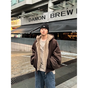 两面穿现货重磅短款座山雕棉衣男女双面穿毛毛绒棉服加厚外套图片