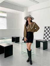 娃娃领小衫，其它，精典蓝月