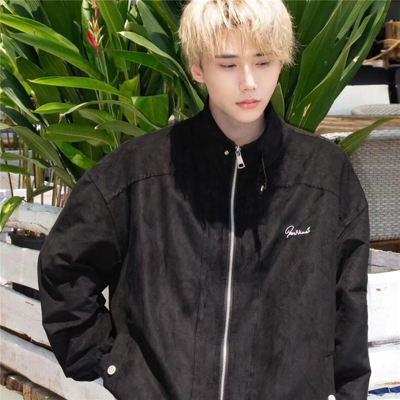 复古麂皮绒立领外套男潮牌夹克春秋款美式外套J638,男装夹克,星座1116A（原606A-3）