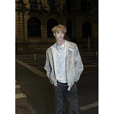 【有货】cleanfit扎染皮衣外套男春秋款机车服夹克3604HH-特P85，男装夹克，星座1007（原301D）