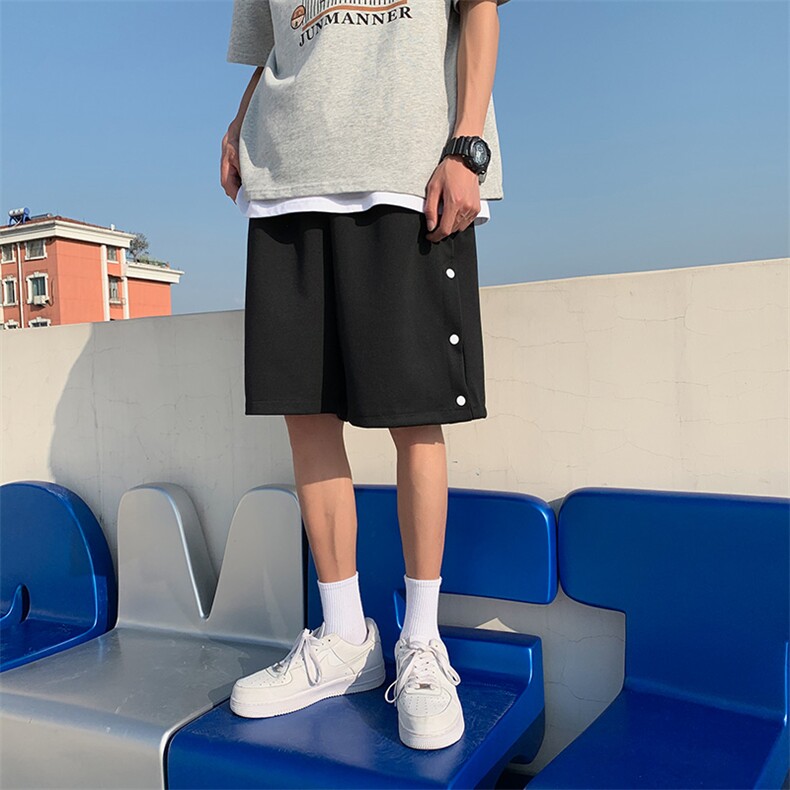 2023夏季新款休闲短裤男港风排扣五分裤男百搭宽松潮学生DK65-p26，男装休闲裤，星座1008
