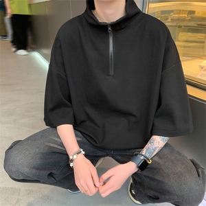 量大优 供视频 半高领拉链短袖t恤polo衫男 KT200-特P25图片