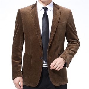 秋季新款纯棉2022西服中年男士商务休闲西服单件上衣西装秋外套图片