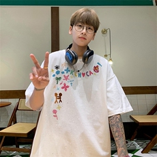 可48小时发货支持抖音得物来样二开美式满天星亮片短袖T恤MTX715，男装T恤，电商A486