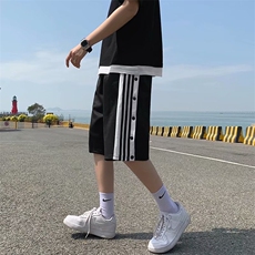 高街短裤男宽松潮流夏季休闲排扣运动潮牌百搭篮球五分裤DK040-28，男装休闲裤，星座1008-1
