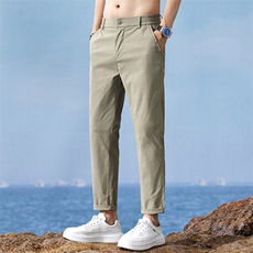 2026新款男士休闲裤夏季薄款小直筒九分裤潮流百搭西裤Z9835-P45，男装西裤，星座509