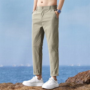 2026新款男士休闲裤夏季薄款小直筒九分裤潮流百搭西裤Z9835-P45图片