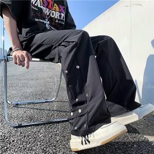 工装裤男冬季ins潮牌高街设计感休闲裤直筒拖地裤K0490-P38图片