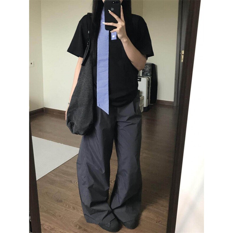 DXY247HH-P44美式领口拼接格子领带短袖t恤高级感痞帅半袖,男装T恤,星座1007（原301D）