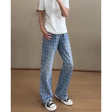现货!港风新款2025潮流百搭直筒宽松大码牛仔裤松紧腰NZ6158-P40，男装牛仔裤，星座1103-2