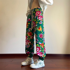 10春季新款东北大花裤新潮风束脚裤子XZ211-1-K2401-P50，男装休闲裤，星座211-1
