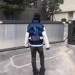 美式高街潮流新款刺绣棒球服夹棉外套男女宽松休闲百搭棉衣图片
