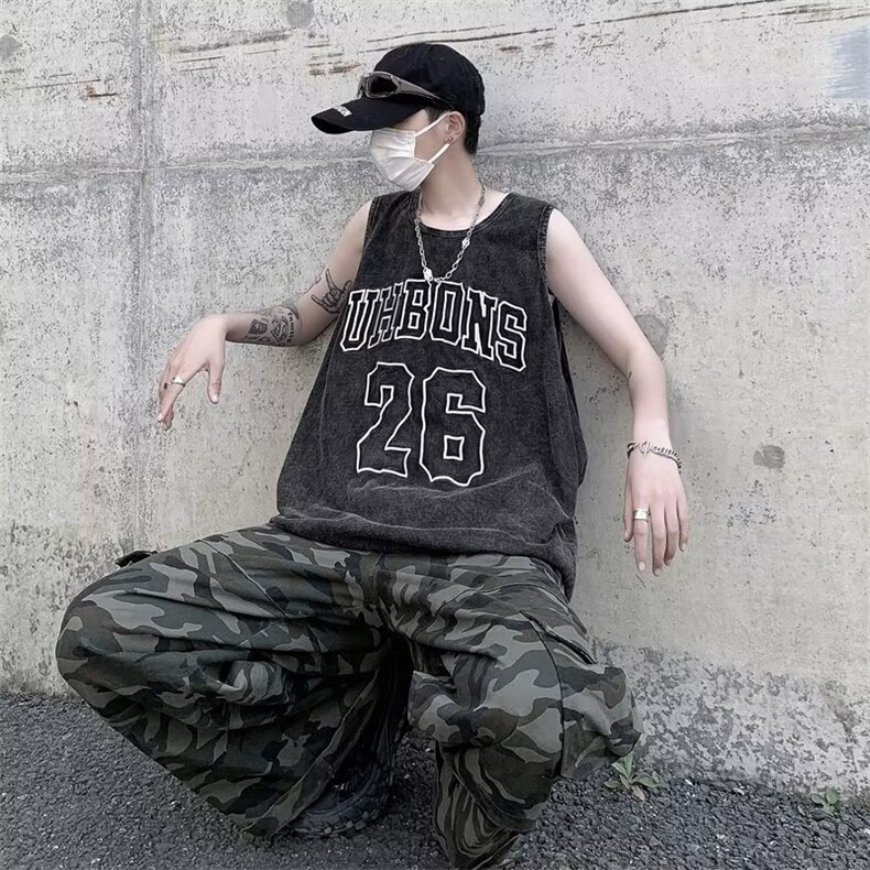 男背心套头潮流圆领日系新款汗背心夏季HB05P33,男装背心/马甲,星座1116-2