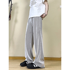 A178XK458新款夏季薄款男直筒长裤冰丝休闲宽松垂感阔腿卫裤，男装休闲裤，电商A178