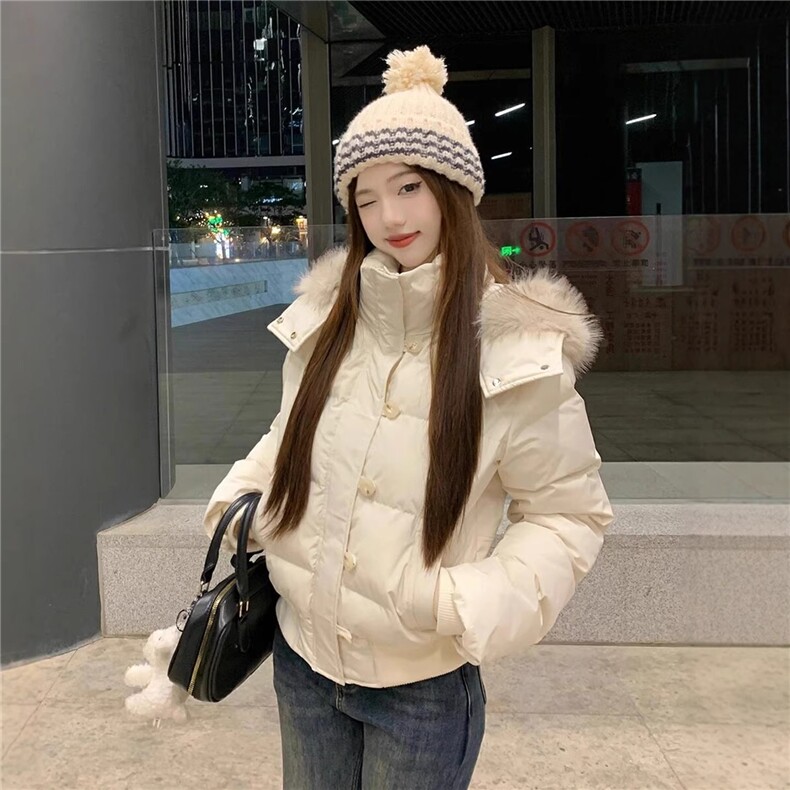 现货藏青色连帽短款加厚棉服女0206/P85,男装棉衣,星座205-3