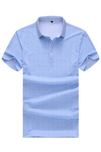 新款男士中年上衣翻领T恤短袖 潮男老爸装短袖翻领257p45图片