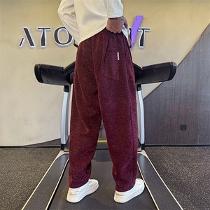 社会小伙秋冬新款呢子裤条纹休闲裤长裤子卫裤宽松2278-P65图片