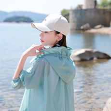 时尚防晒衣女中长款2025夏季新款百搭防晒服长袖薄款外套，女装防晒衣，可可小西