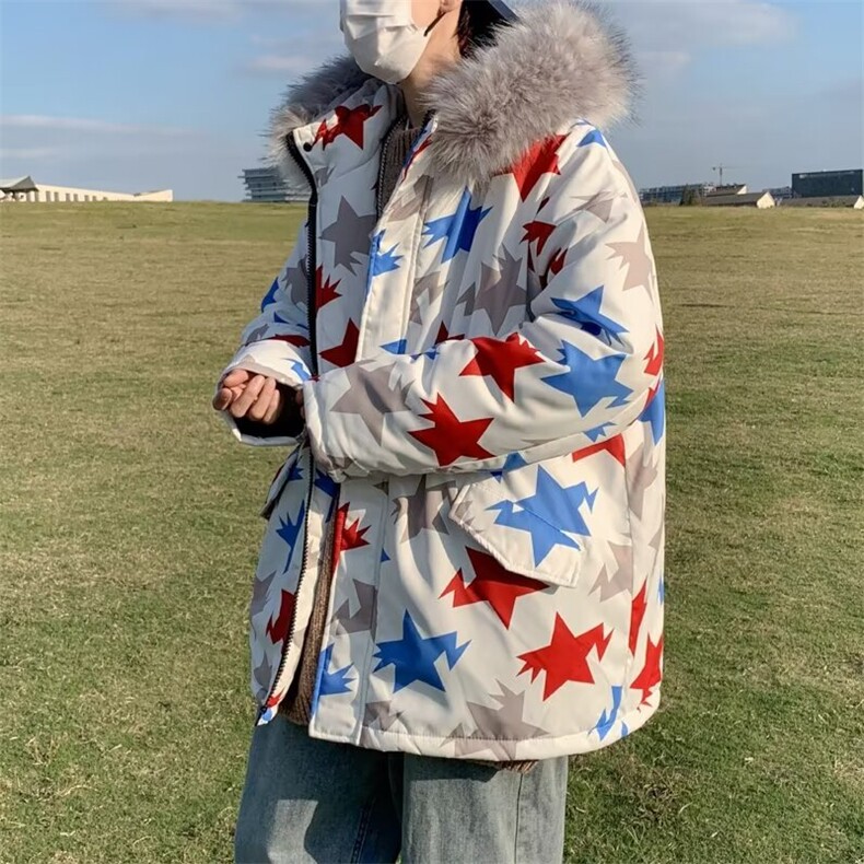 冬季新款大毛领棉服外套男女同款潮牌加厚保暖MY03-P65,男装棉衣,星座1109-3