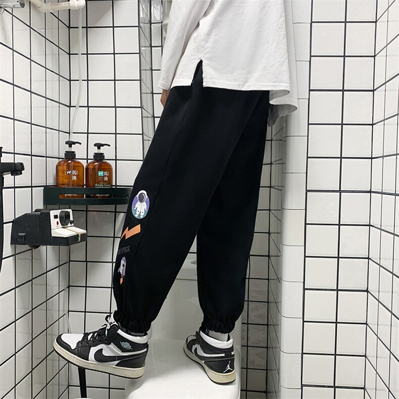 港风潮流秋季潮牌ins大码宽松束脚抽绳休闲时尚裤子A161-G230-P35,男装休闲裤,电商A161-2
