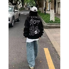 复古刺绣飞行夹克男女春秋小众设计感宽松百搭棒球服外套JA222，男装夹克，星座1116A（原606A-3）