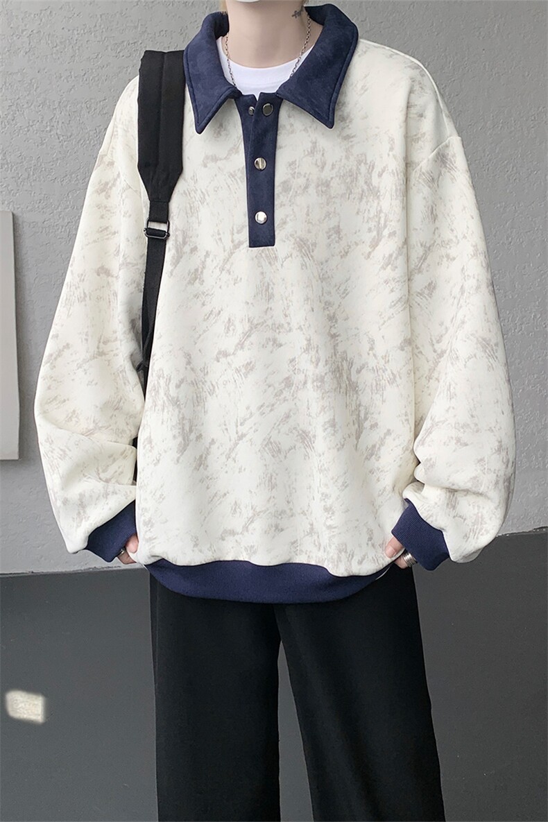 现货WY10159-特P50控88美式复古撞色解构拼接大码男宽松情侣卫衣,男装卫衣,电商A059