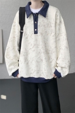 现货WY10159-特P50控88美式复古撞色解构拼接大码男宽松情侣卫衣，男装卫衣，电商A059