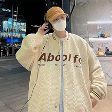 复古麻花棒球服外套男春秋季设计感小众美式休闲情侣夹克WT43，男装夹克，星座1116A-1（原606A）