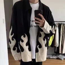 【有货】DG66-P70美式火焰灯芯绒外套男潮牌夹克痞帅炸街高级感潮，男装夹克，星座603-2