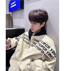 美式cleanfit飞行夹克外套男秋季廓形高街hiphop高级感痞帅棒球服，男装皮衣，星座218-1（原230）